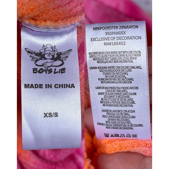 BOYS LIE Sour Patch Racer Ombré Thermal Knit Hoodie size XS/S - Picture 10 of 12